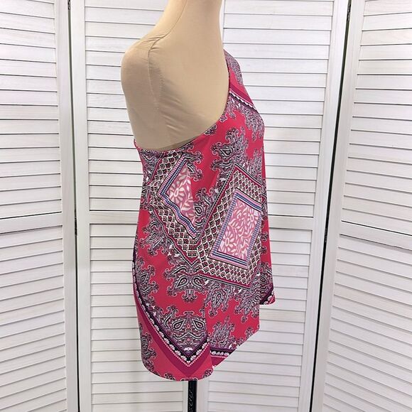 Chico's Top Size 2 (12) Pink Asymmetrical Shoulder - Picture 4 of 12